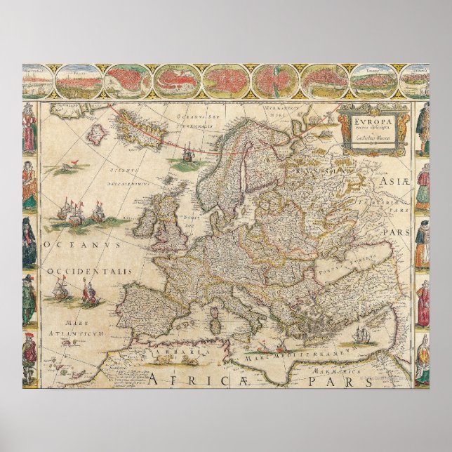Map of Europe 6 Poster (Front)