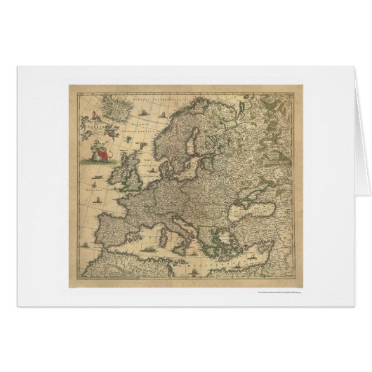 Map of Europe by Frederico de Wit 1700 Cards (Front Horizontal)