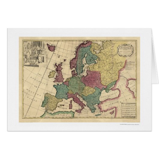 Map of Europe by Senex 1725 Cards (Front Horizontal)