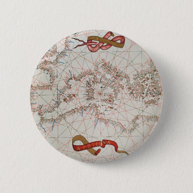 Map of Europe & Coasts of North Africa Button (Front)