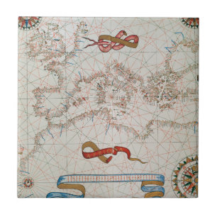 Map of Europe & Coasts of North Africa Ceramic Tile