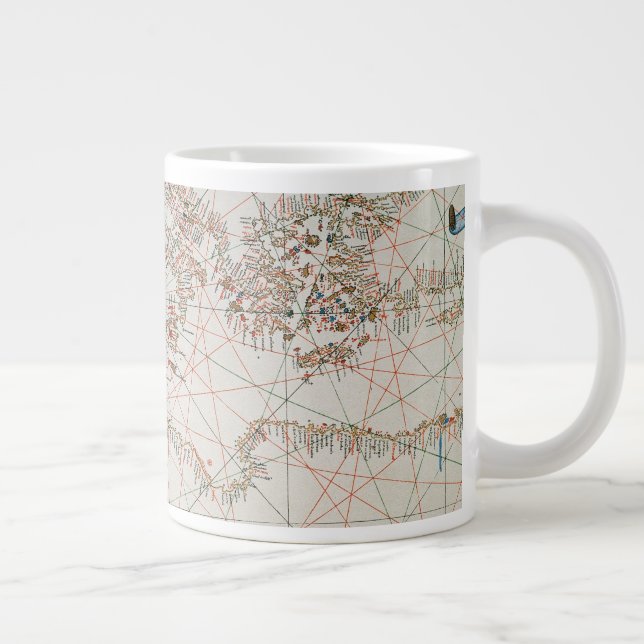 Map of Europe & Coasts of North Africa Giant Coffee Mug (Right)