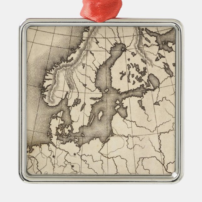 Map of Europe Metal Ornament (Front)