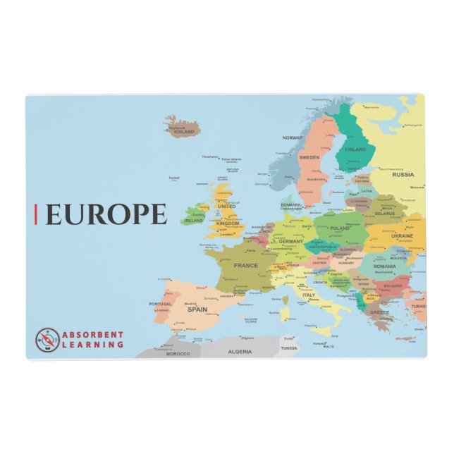 Map of Europe Placemat (Front)