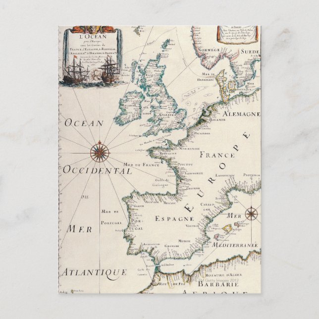 Map of Europe Postcard (Front)