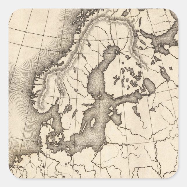 Map of Europe Square Sticker (Front)