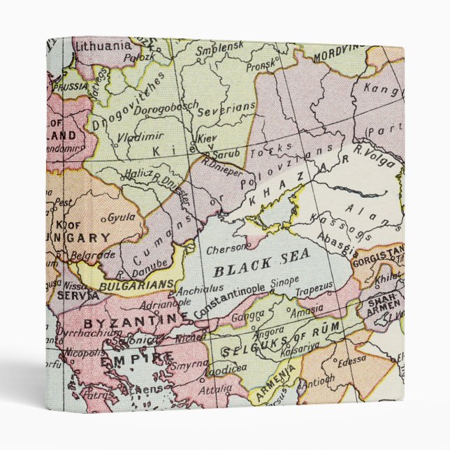 Map of Europe | The Third Crusade 3 Ring Binder (Front/Spine)