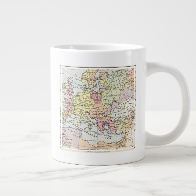 Map of Europe | The Third Crusade Giant Coffee Mug (Right)