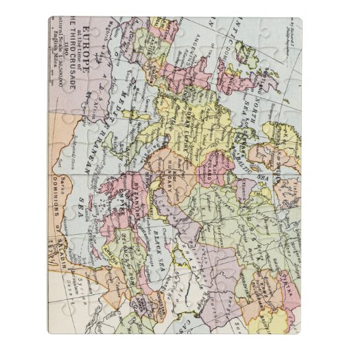 Map of Europe The Third Crusade Jigsaw Puzzle Zazzle