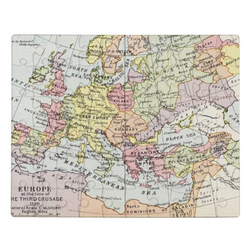 Map of Europe  The Third Crusade Jigsaw Puzzle