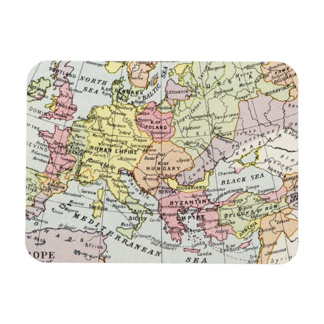 Map of Europe | The Third Crusade Magnet (Horizontal)