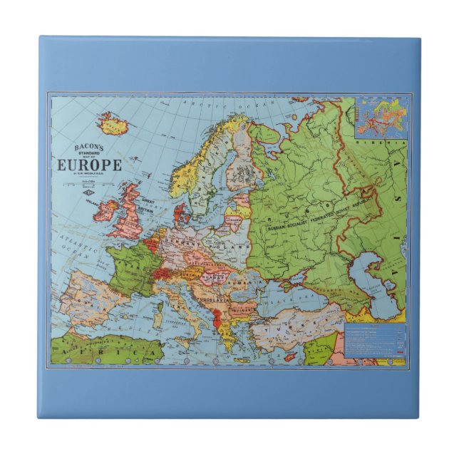 Map of Europe Tile (Front)