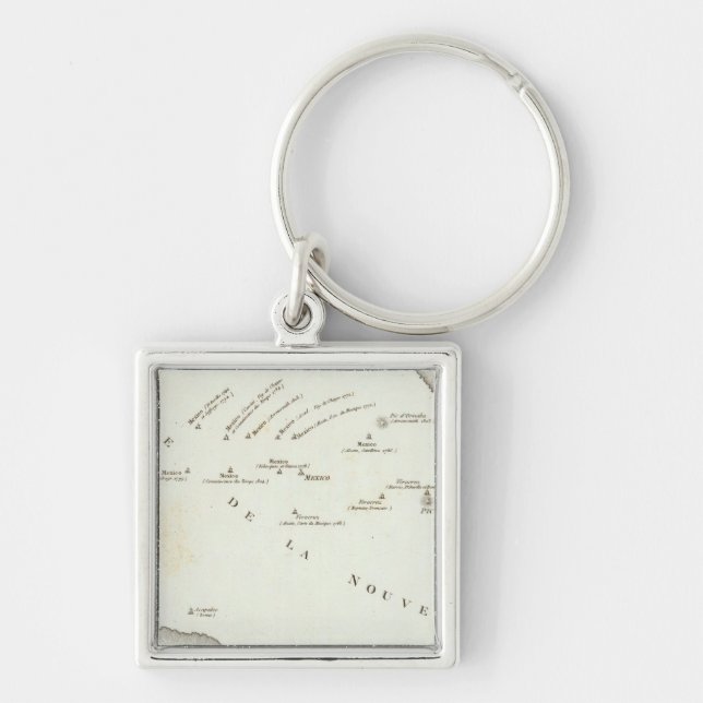 Map of false position in Mexico Keychain (Front)