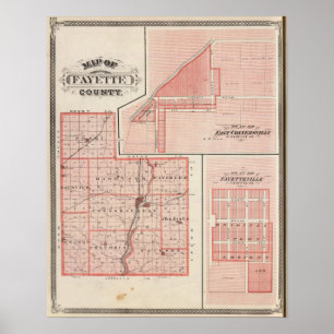 Map of Fayette County with East Connersville Poster