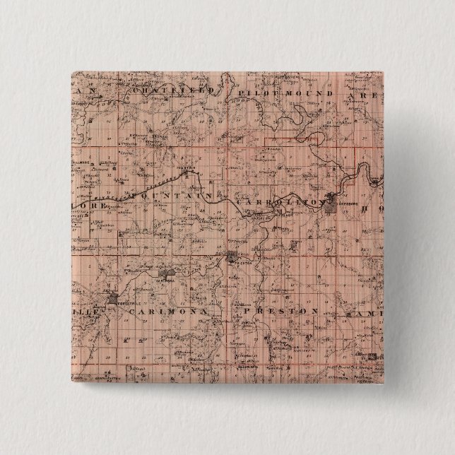 Map of Fillmore County, Minnesota Button (Front)