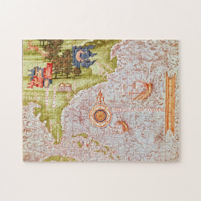 Map of Florida and the Antilles Jigsaw Puzzle (Horizontal)