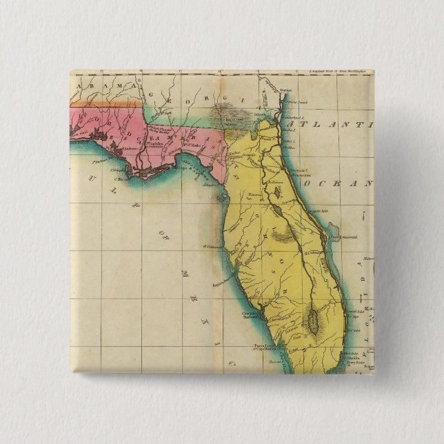 Map Of Florida Button (Front)