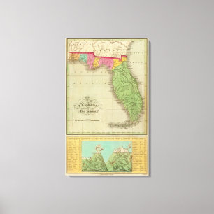 Map of Florida Canvas Print