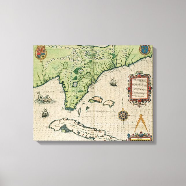 Map of Florida, from 'Brevis Narratio' Canvas Print (Front)