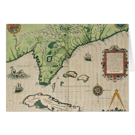 Map of Florida, from 'Brevis Narratio' Cards (Front Horizontal)