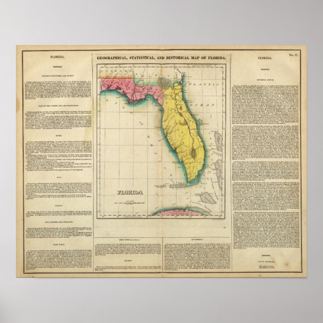Map Of Florida Poster (Front)