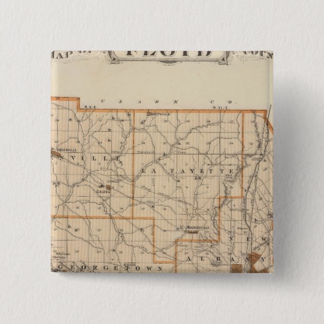 Map of Floyd County Button (Front)