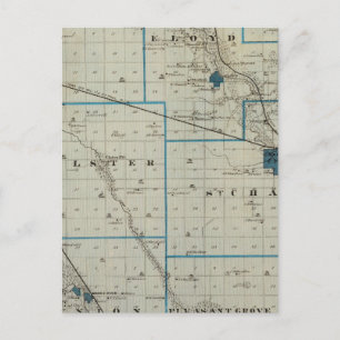 Map of Floyd County, State of Iowa Postcard
