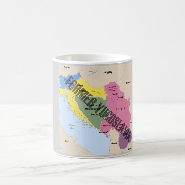 MAP OF FORMER YUGOSLAVIA COFFEE MUG (Center)