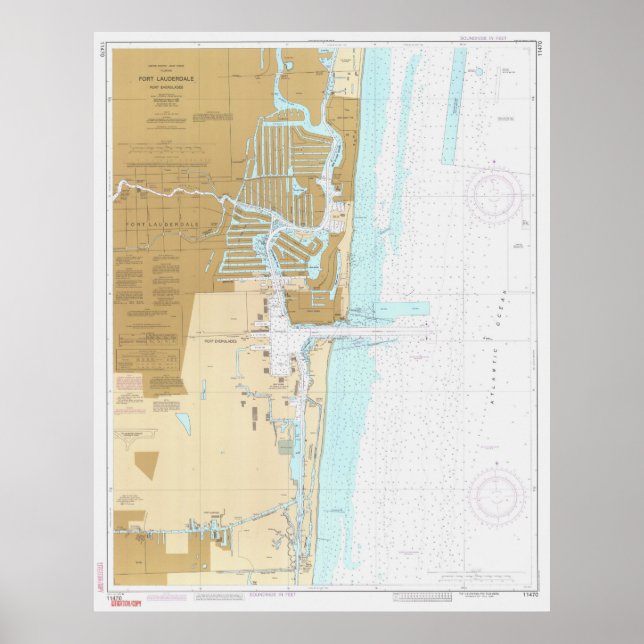Map of Fort Lauderdale FL (1991) Poster (Front)