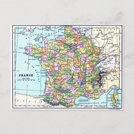 Map Of France - Postcard
