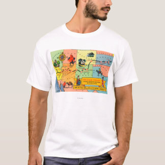 Map of Fred Harvey Hotel LocationsCA to KS T-Shirt