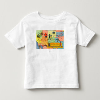 Map of Fred Harvey Hotel LocationsCA to KS Toddler T-shirt