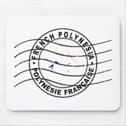Map of French Polynesia Postal Passport Stamp Mouse Pad