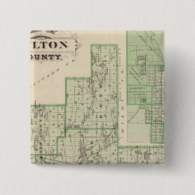 Map of Fulton County with Rochester, Fulton Co Button (Front)