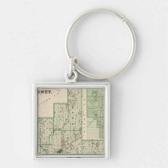 Map of Fulton County with Rochester, Fulton Co Keychain (Front)