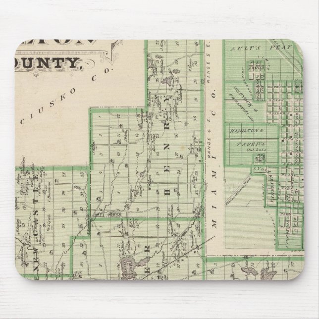Map of Fulton County with Rochester, Fulton Co Mouse Pad (Front)