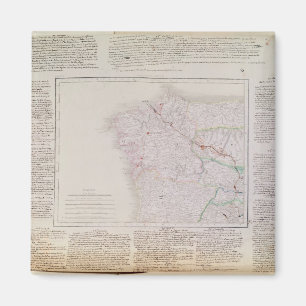 Map of Galicia with the route of the French army Magnet