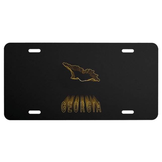 Map of Georgia, Gold Map License Plate (Front)
