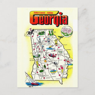 Map of Georgia Postcard