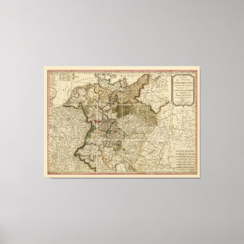 Map of Germany 1800 Canvas Print