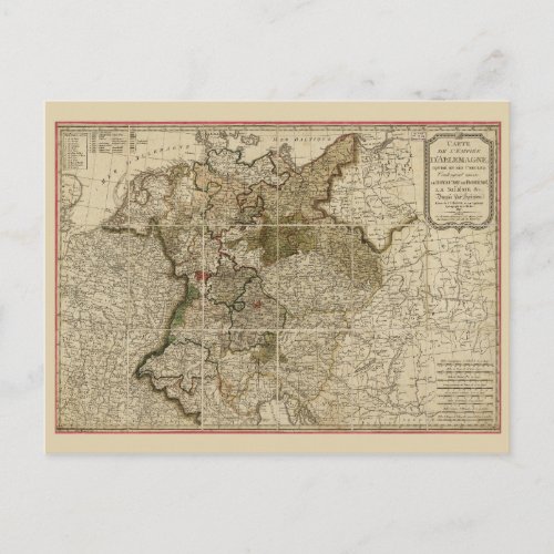 Map of Germany 1800 Postcard