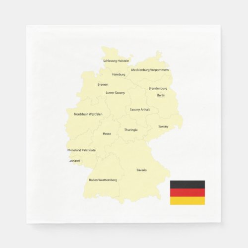 Map Of Germany Napkins