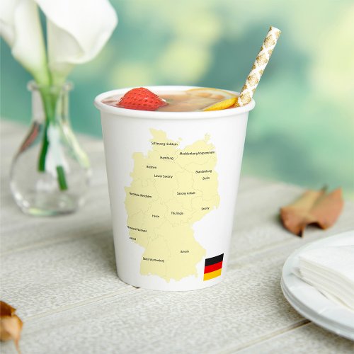 Map Of Germany Paper Cups