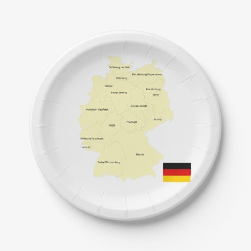 Map Of Germany Paper Plates