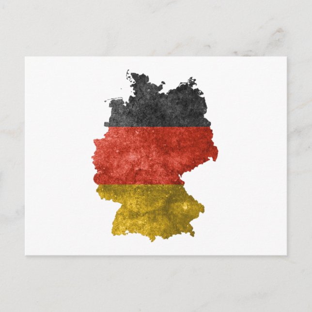 Map of Germany with flag colors Postcard (Front)