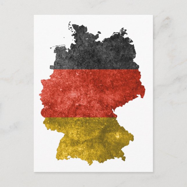 Map of Germany with flag colors Postcard (Front)