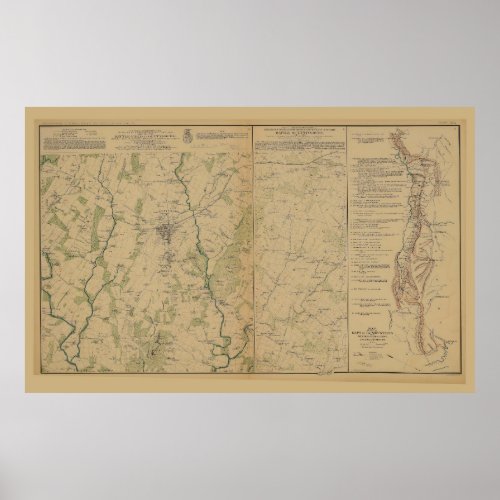 Map of Gettysburg Battlefield 1863 Poster