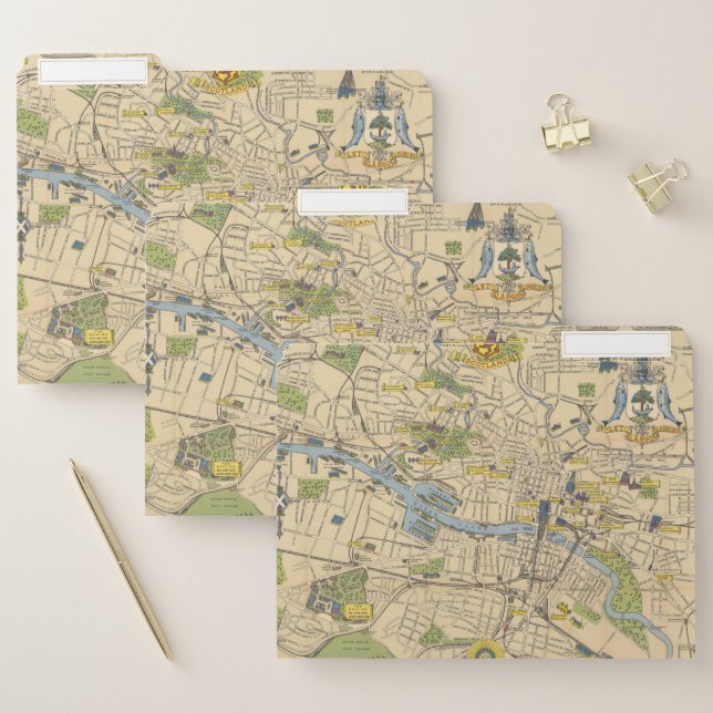 Map of Glasgow, England File Folder (Set)