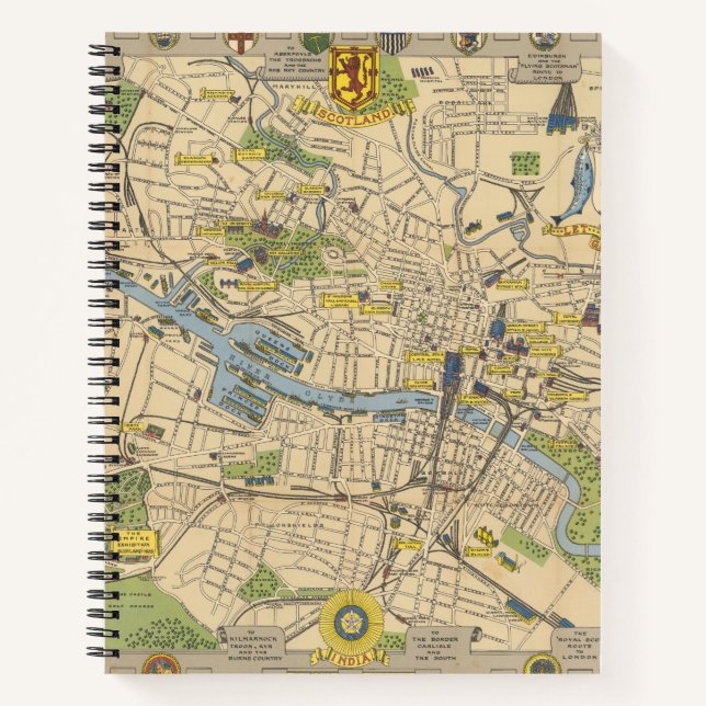 Map of Glasgow, England Notebook (Front)