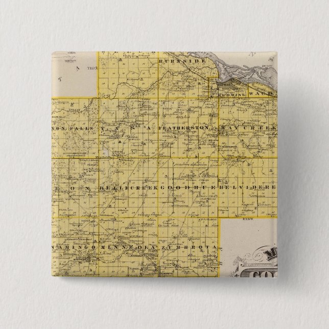 Map of Goodhue County, Minnesota Pinback Button (Front)